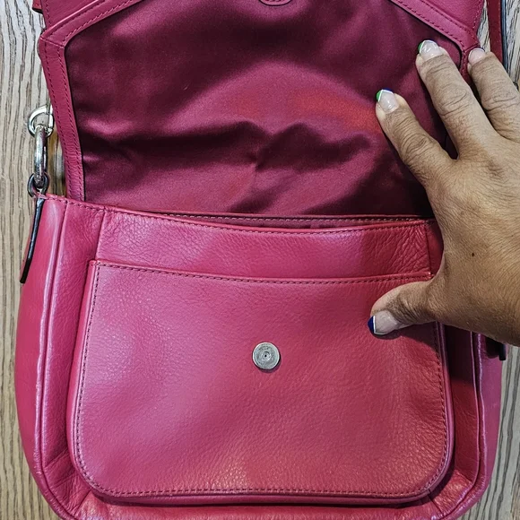 Coach Leather Crossbody Bag, Taylor Mini Flap Berry/Pink - Picture 5 of 8